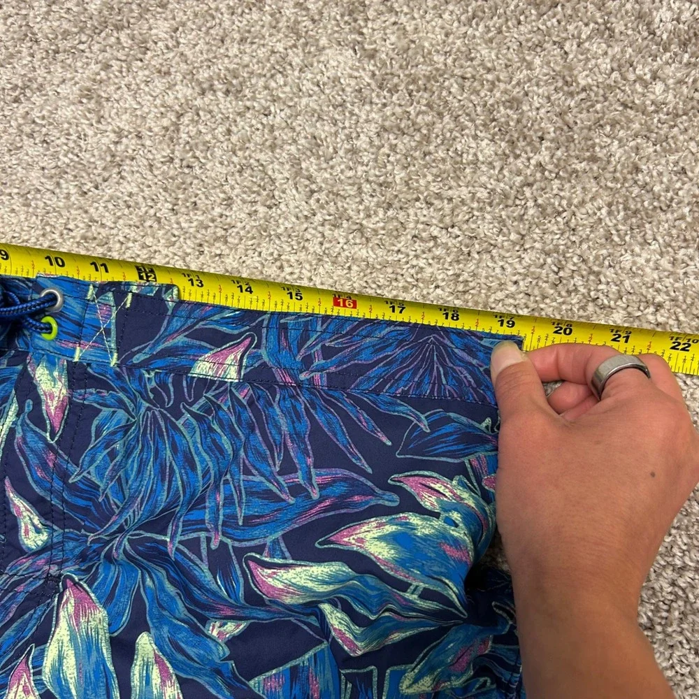 Tommy Bahama Men's XL Blue Tropical Floral Swim Trunks Board Shorts Mesh Lined